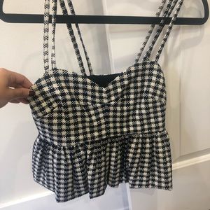 Topshop checkered crop top